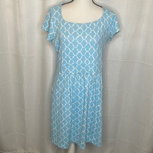 J McLaughlin Catalina Cloth Dress Stretch Cap Sleeves Resortwear Sz L